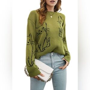 Girls Night 'Cat Meow' Cat Sweater